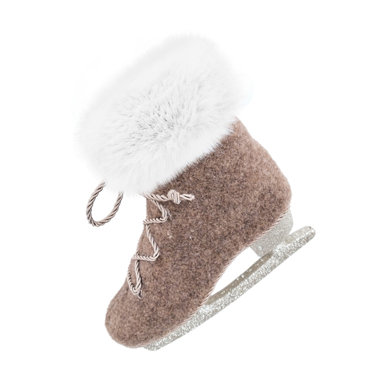 Ornament - Brown Felt Skate - 7"