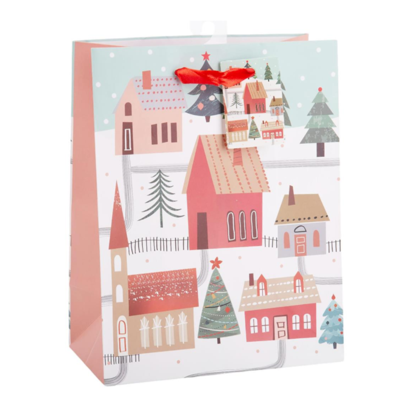 Large Gift Bag - Winter Houses - 12"