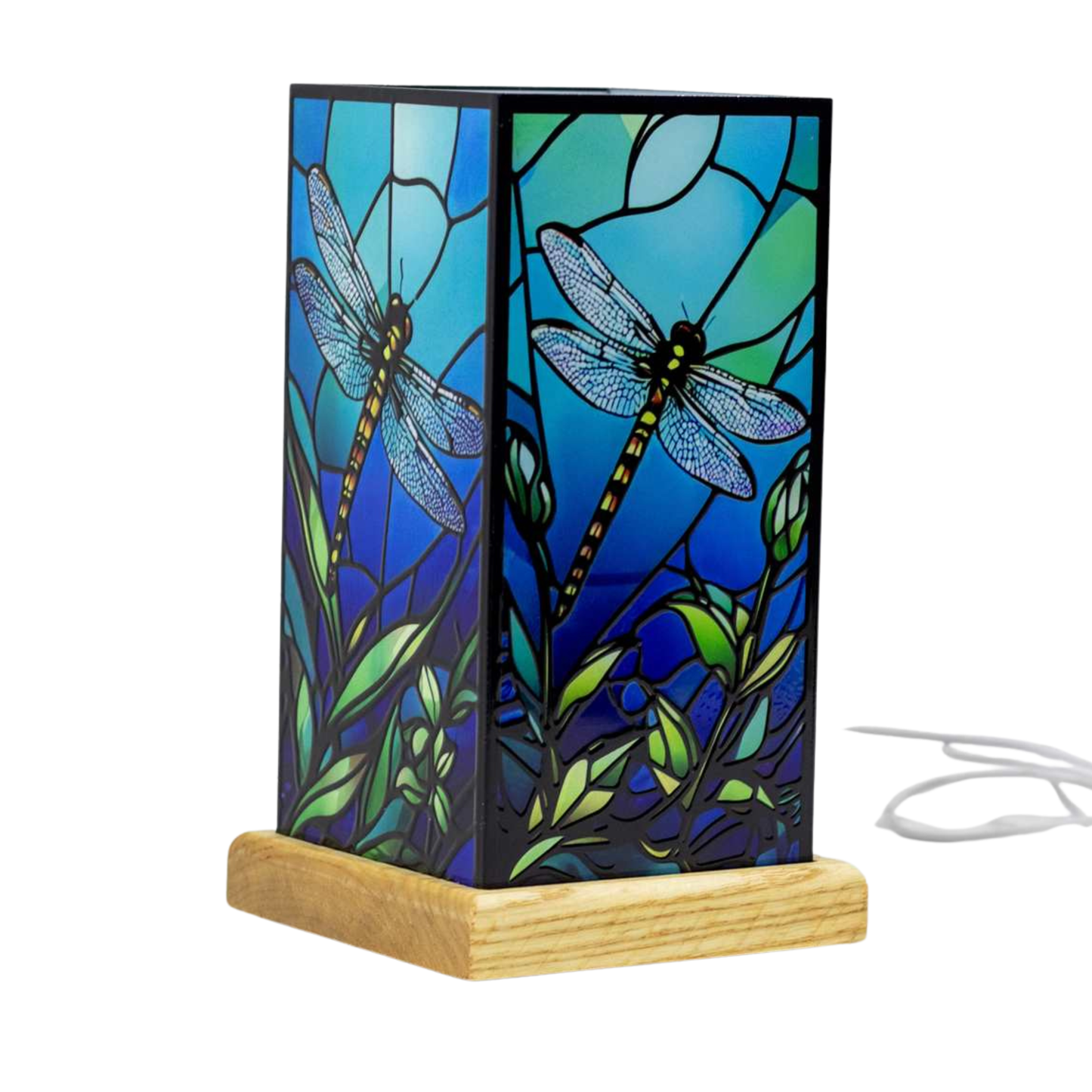 LED Lantern - Stained Glass - Dragonfly