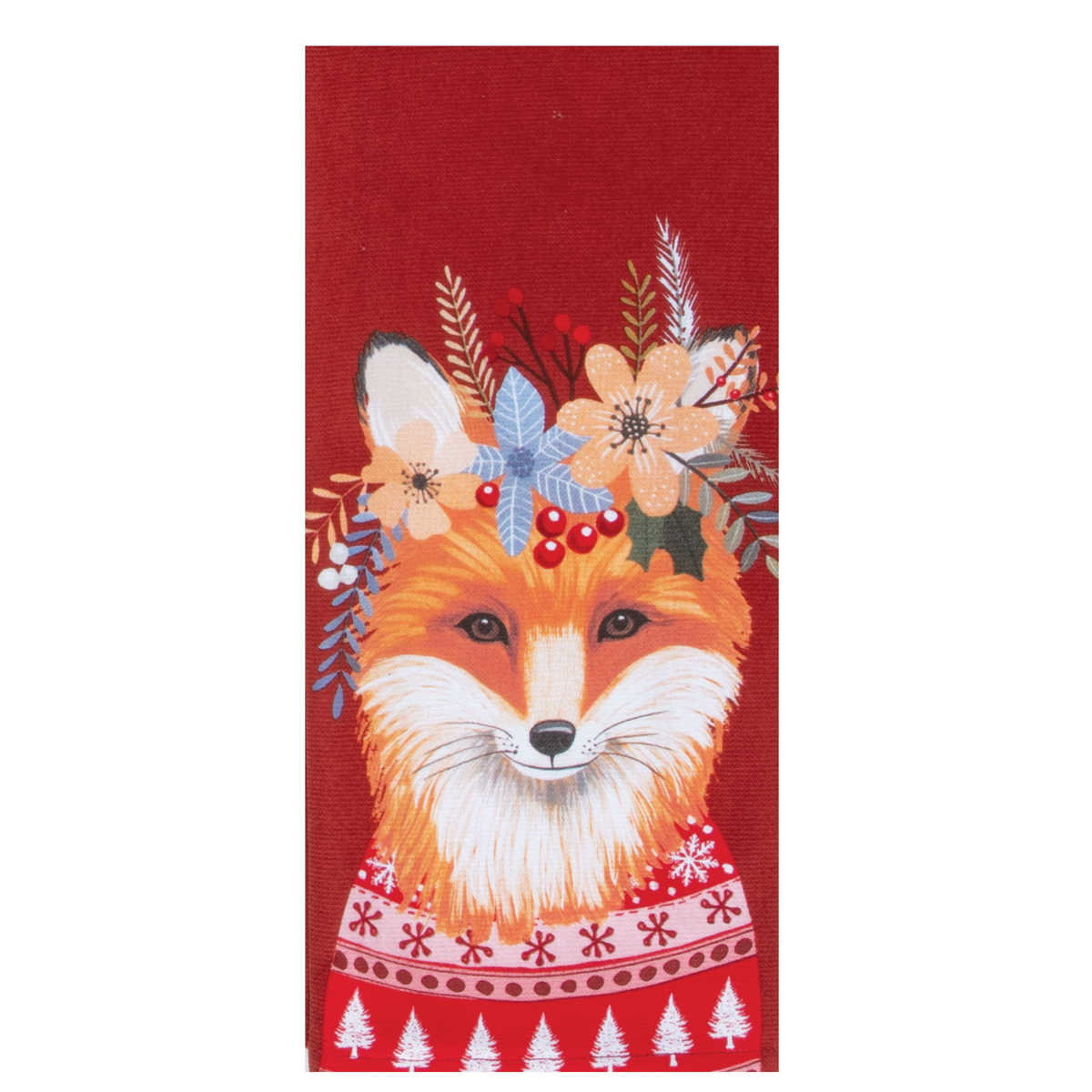 Tea Towel - Dual Purpose - Winter Floral Fox