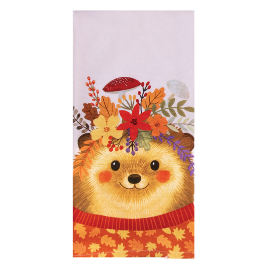 Tea Towel - Dual Purpose - Floral Hedgehog