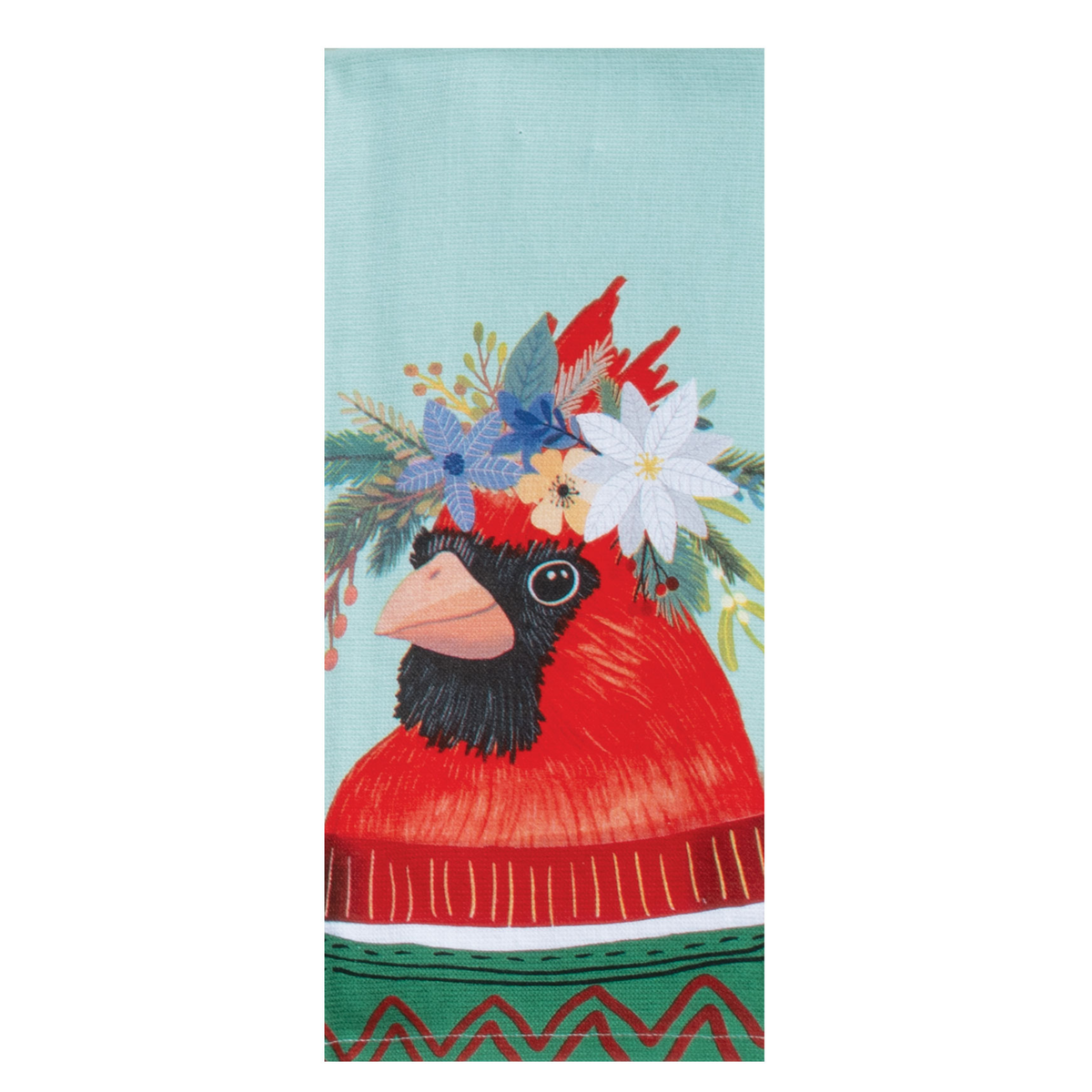 Tea Towel - Dual Purpose - Winter Floral Cardinal