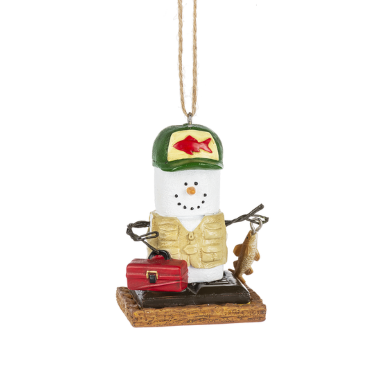 Ornament - S'more Fisherman With Tackle Box