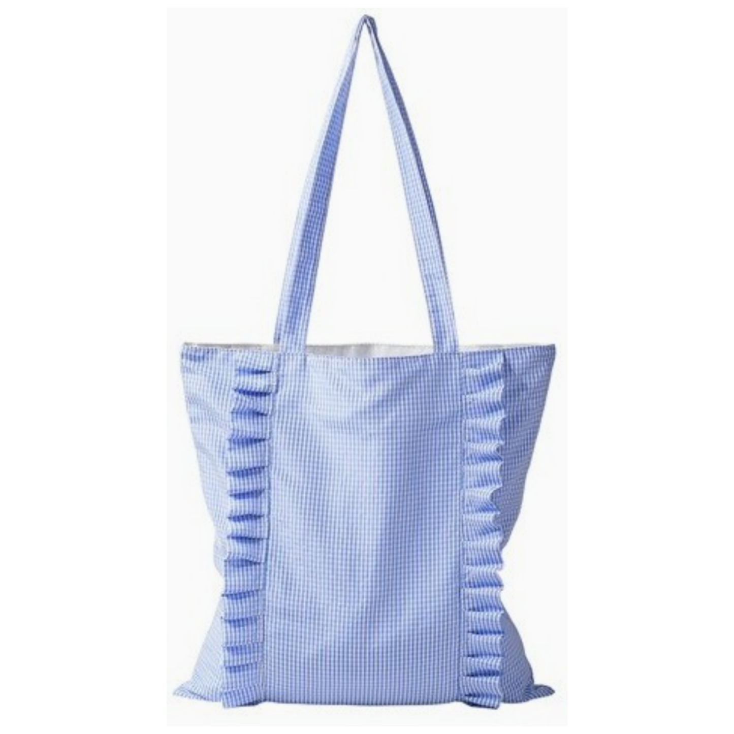 Tote Bag - Gingham Ruffle - Blue