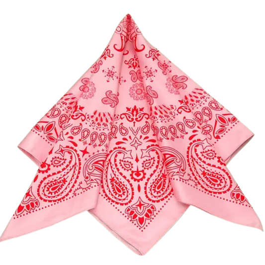 Square Scarf Bandana - Paisley Pink