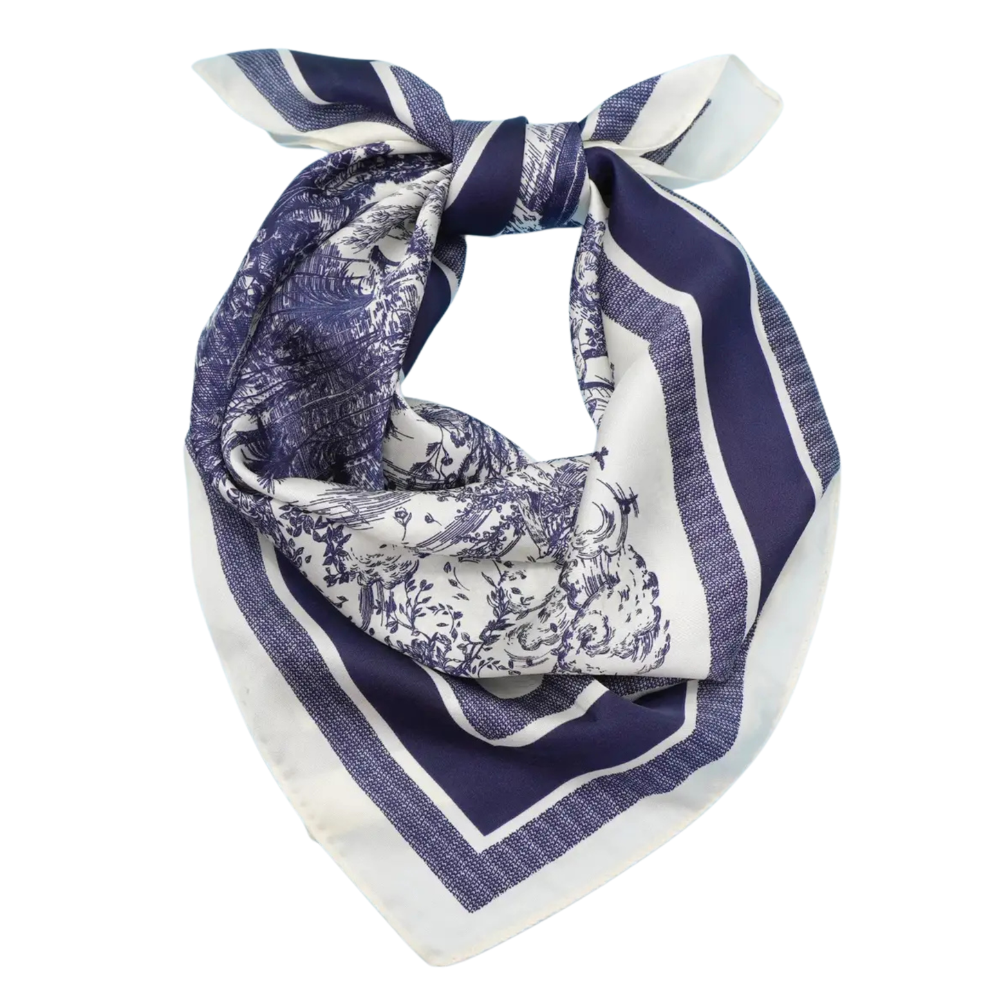 Square Scarf Bandana - Toile Dark Blue