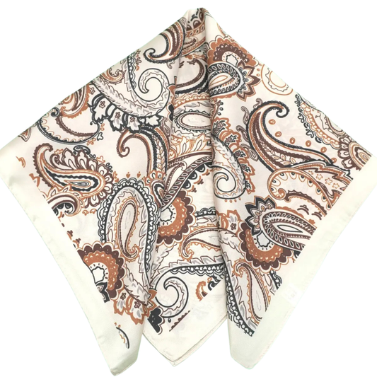 Square Scarf Bandana - Paisley Neutrals