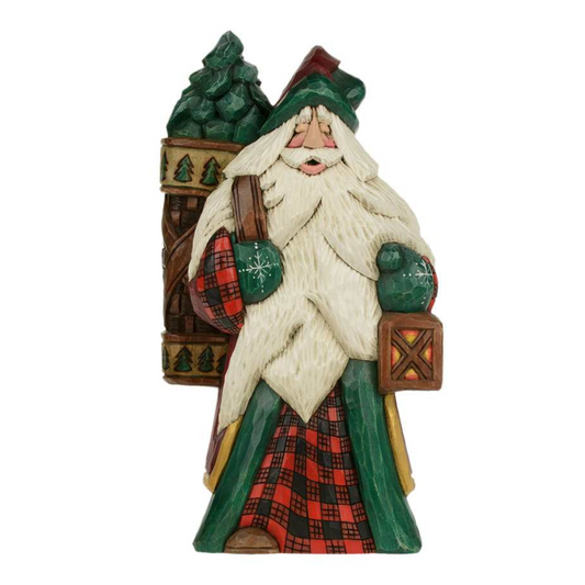 Decor Piece - Cottage Carvings - Lighting The Pathway Santa