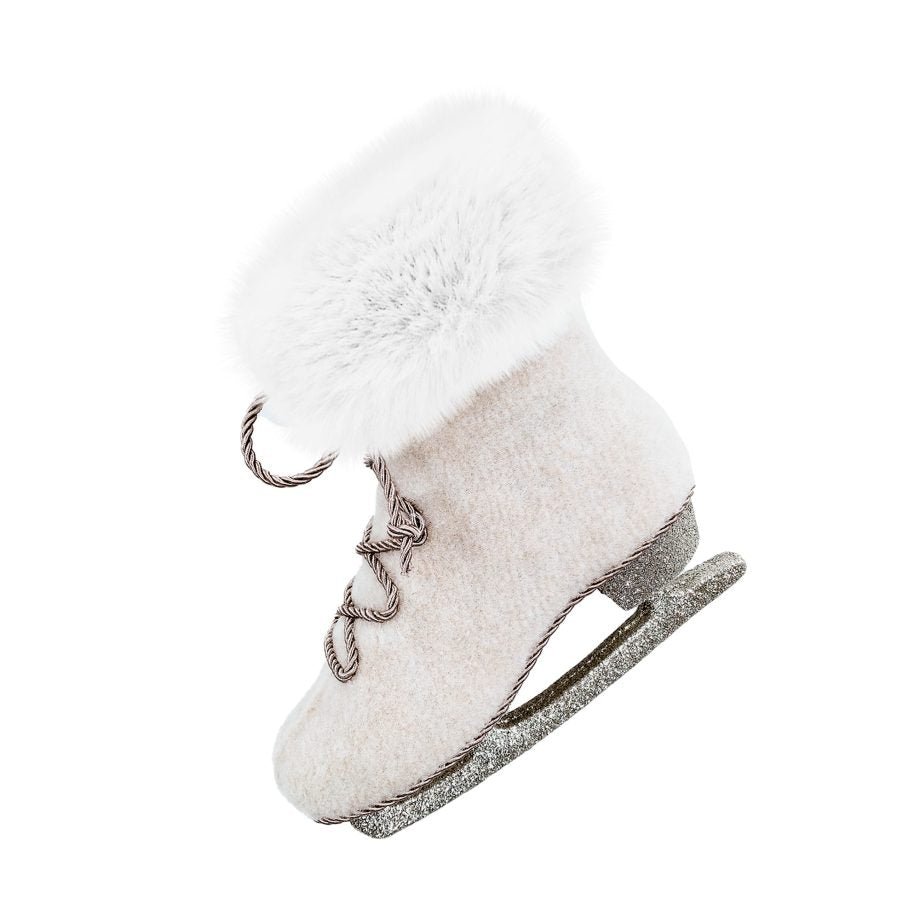 Ornament - Cream Felt Skate - 7"