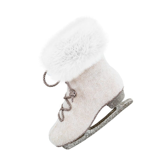 Ornament - Cream Felt Skate - 7"