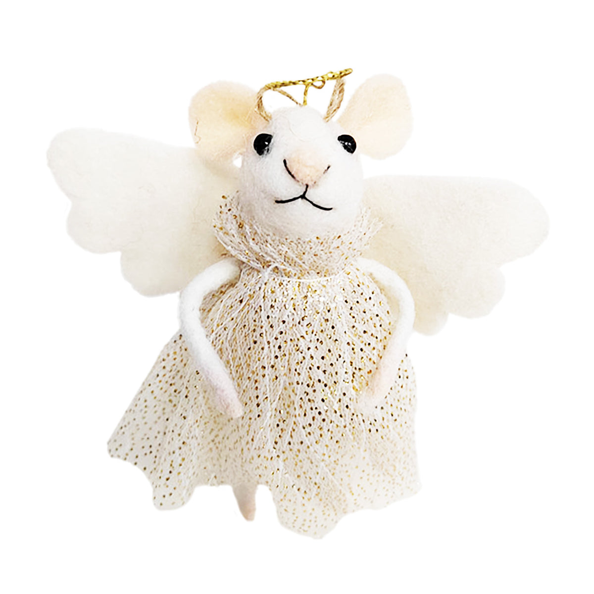 Ornament - Felt Mouse - Angel 5"