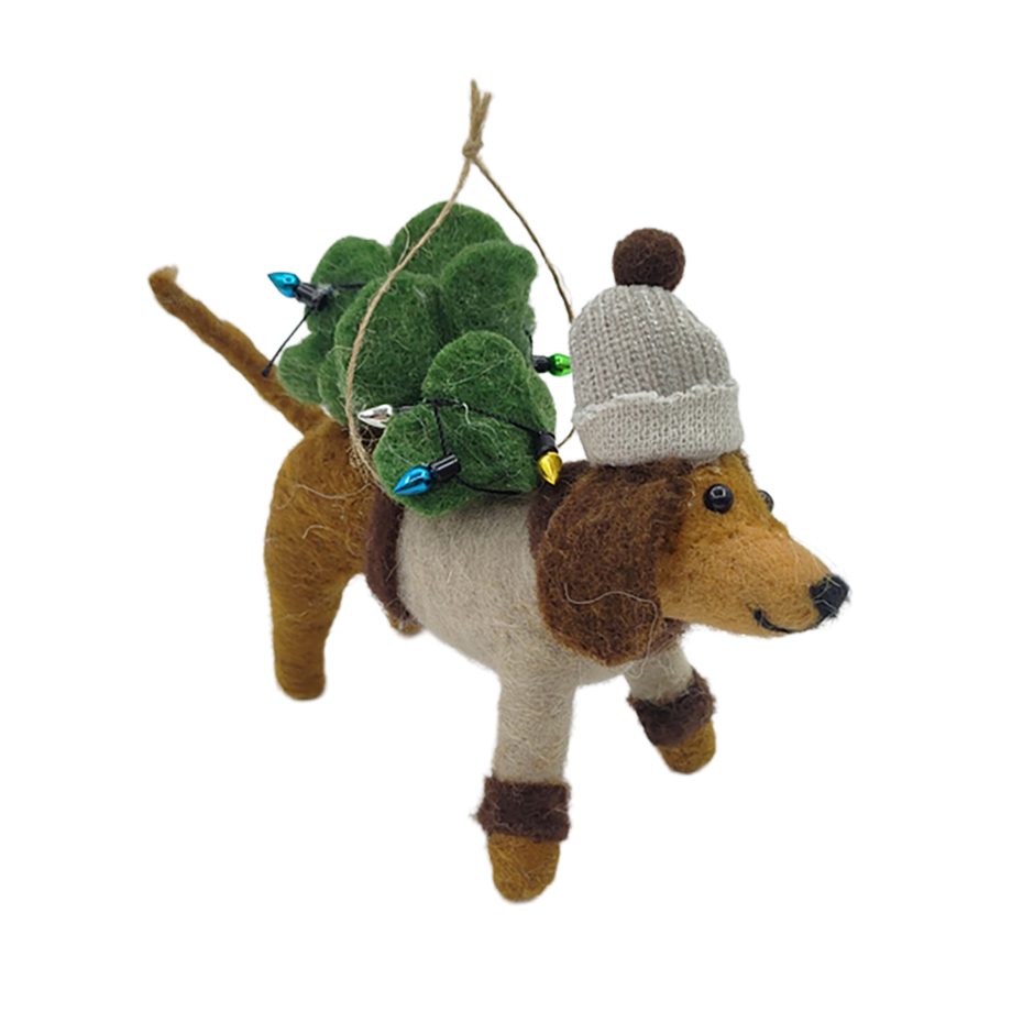 Ornament - Felt Dog - Tree