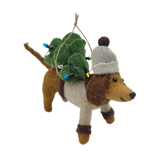 Ornament - Felt Dog - Tree