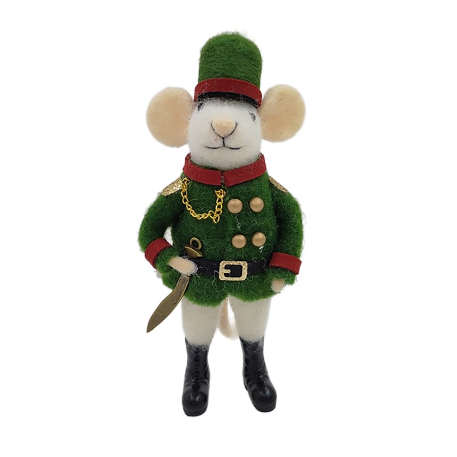 Ornament - Felt Mouse - Soldier