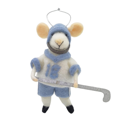 Ornament - Felt Mouse - Hockey Player