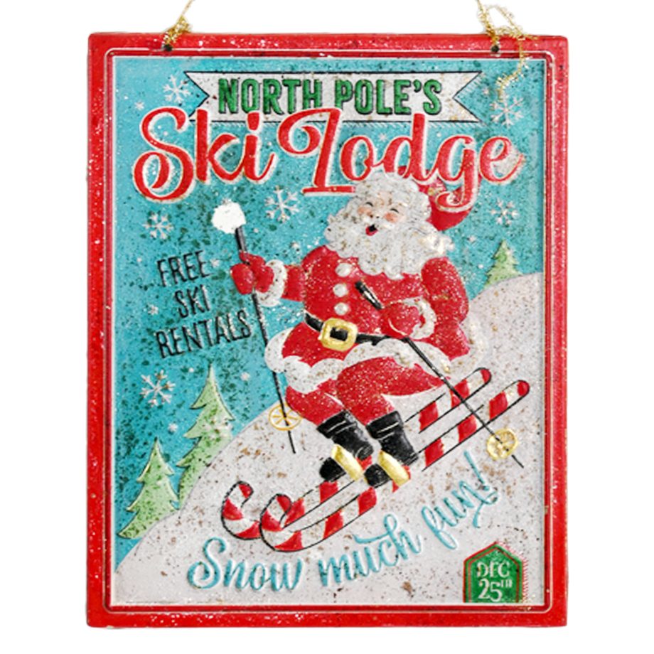 Sign - Santa Skiing - 17"