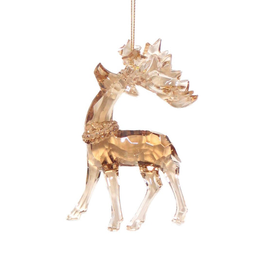 Ornament - Clear Brown Moose - 5"