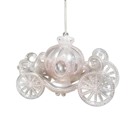 Ornament - Iridescent Pumpkin Carriage - Pink