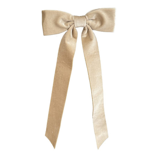 Bow Clip - Velvet Beige - 15 x 6.5"