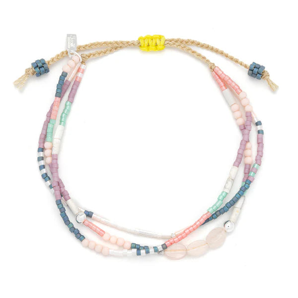 Bracelet - Mixed Media - Rose Quartz Heart