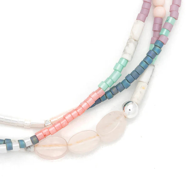 Bracelet - Mixed Media - Rose Quartz Heart
