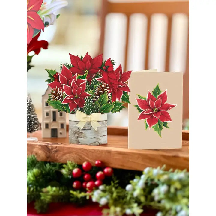 Mini Paper Bouquet - Birch Poinsettia - 6"