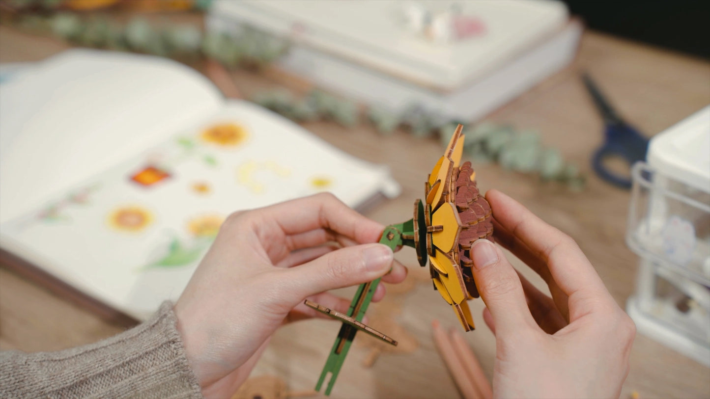 3D Wooden Puzzle - Flower - Sunflower