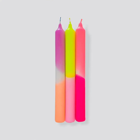 Candle Set - Dip Dye Neon - Summer Breeze