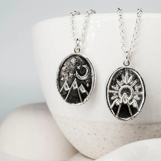 Necklace - Sun & Moon Mountain - Double Sided