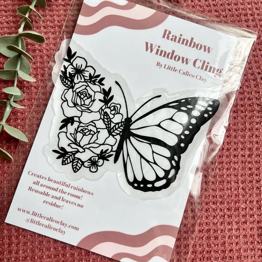 Suncatcher - Window Cling - Floral Butterfly