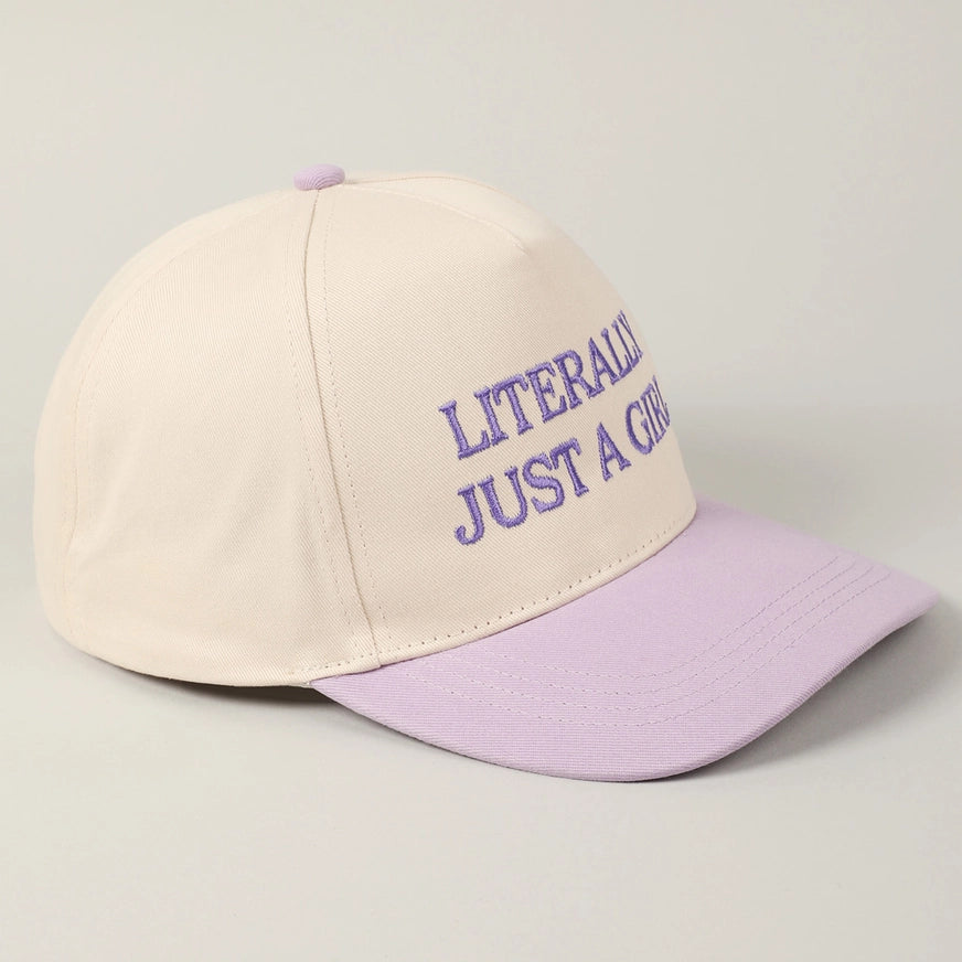 Baseball Hat - Just A Girl - Lavender