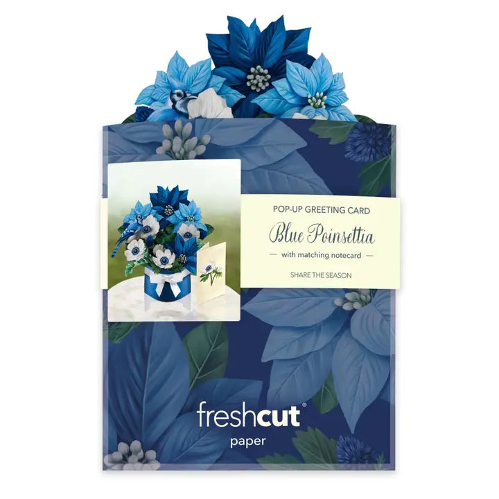 Mini Paper Bouquet - Blue Poinsettia - 6"