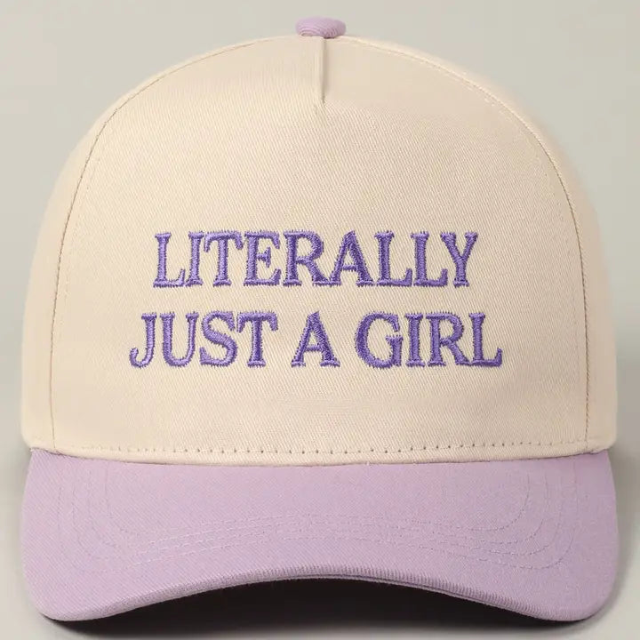 Baseball Hat - Just A Girl - Lavender