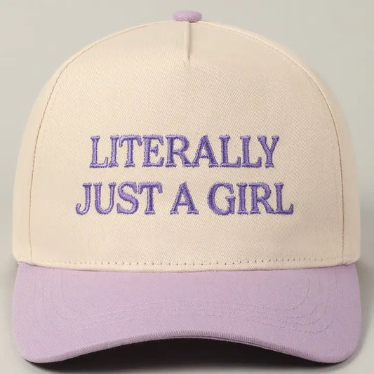 Baseball Hat - Just A Girl - Lavender