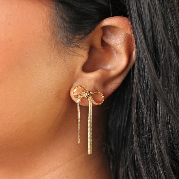 Earrings - Bows - Gold