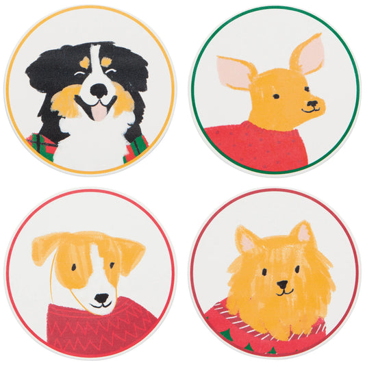 Coaster Set - Holiday Hounds - Set of 4