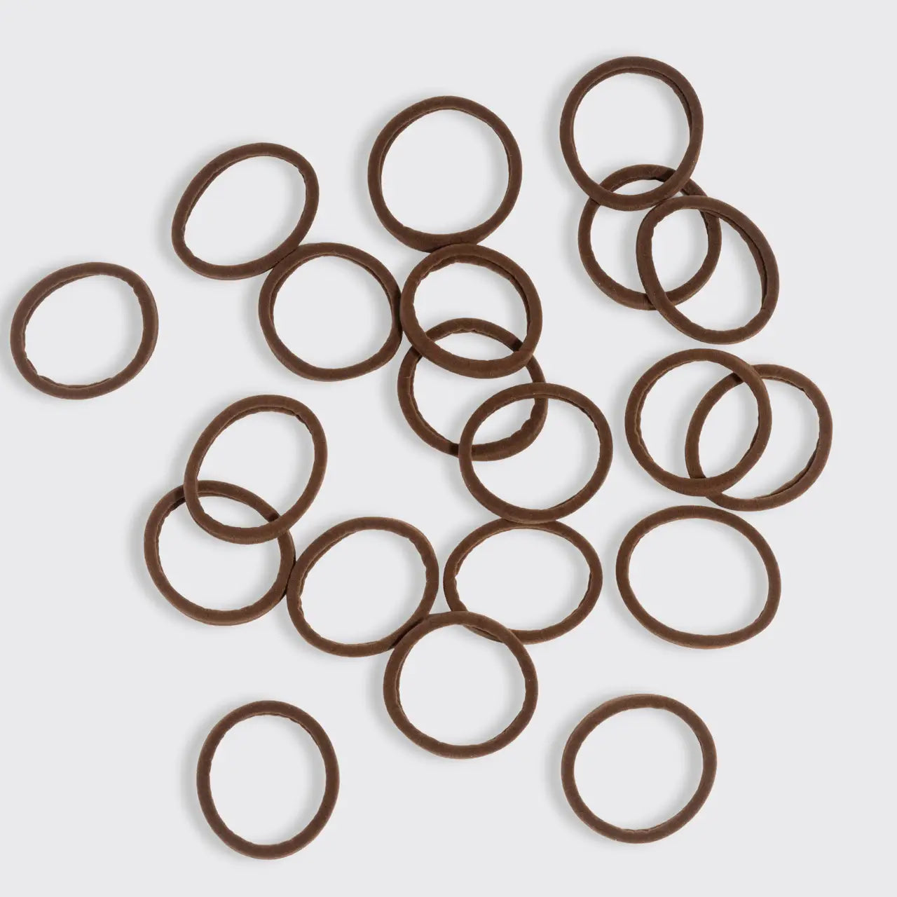 Hair Elastics - Nylon - Chocolate Brown Set of 20