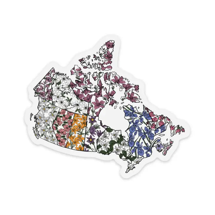 Sticker - Canada Map Floral