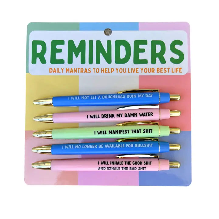 Pen Set - Reminders - Set of 5