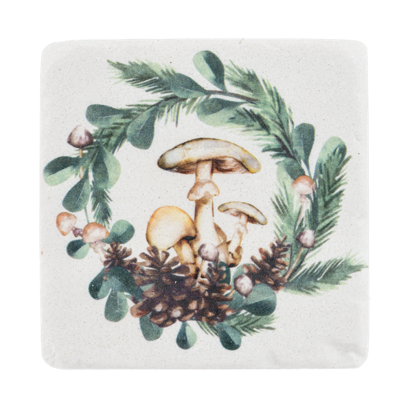 Coaster Set - Mushroom & Pine - Set of 4