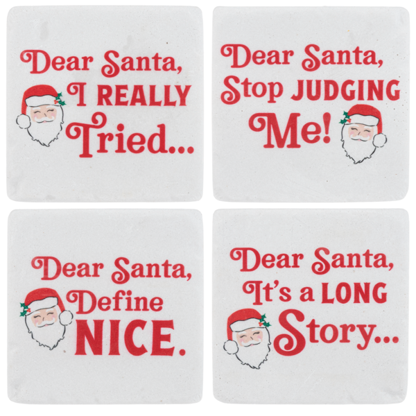 Coaster Set - Dear Santa - Set of 4