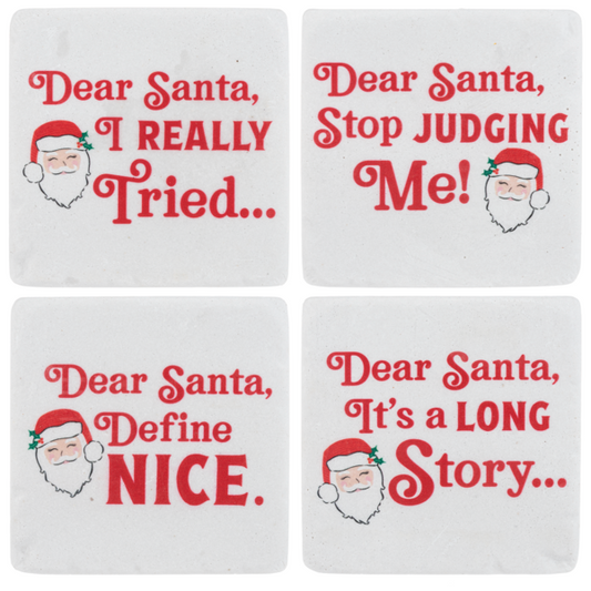 Coaster Set - Dear Santa - Set of 4