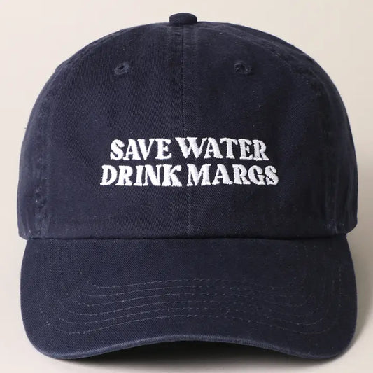 Baseball Hat - Save Water, Drink Margs - Navy