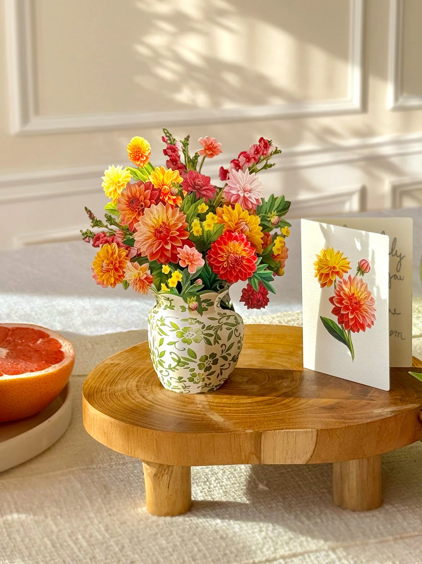 Mini Paper Bouquet - Dahlia Sunrise - 6"