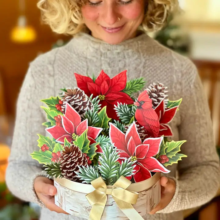 Paper Bouquet - Birch Poinsettia - 9.5"