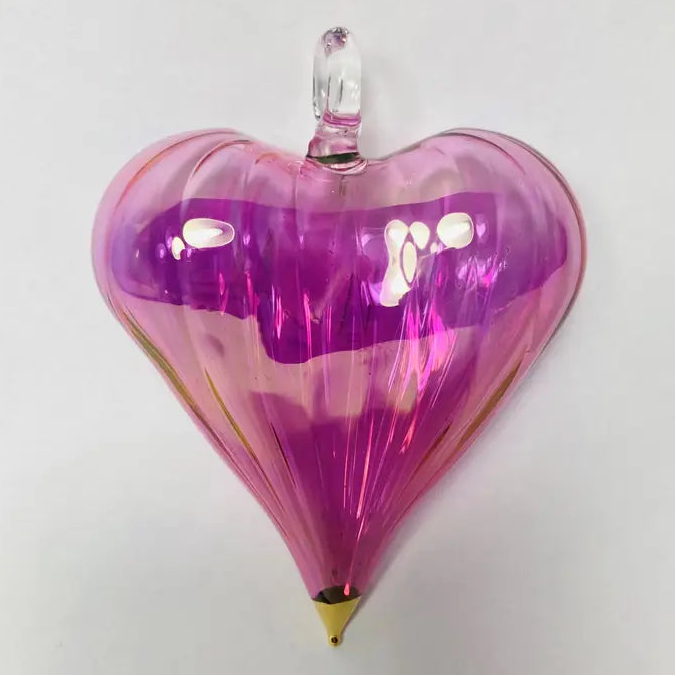 Ornament - Blown Glass - Pink Heart