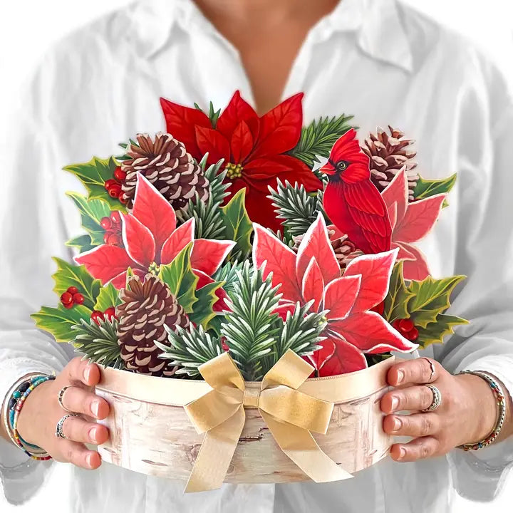 Paper Bouquet - Birch Poinsettia - 9.5"