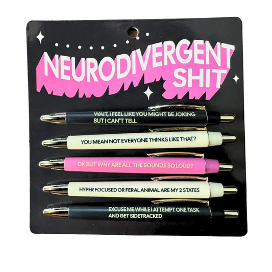 Pen Set - Neurodivergent Shit - Set of 5