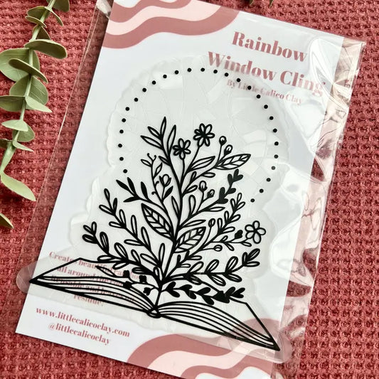 Suncatcher - Window Cling - Floral Book