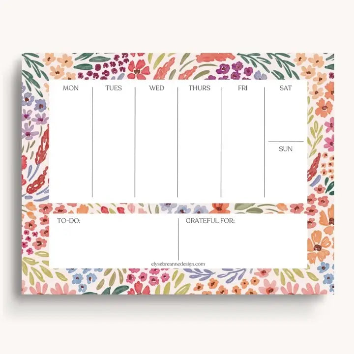 Weekly Planner Pad - Countryside Blooms - 8.5 x 11"